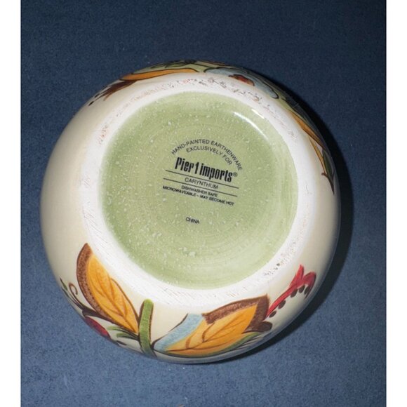 Hand-Painted Pier 1 Imports Carynthium Floral Bowl - Picture 3 of 5
